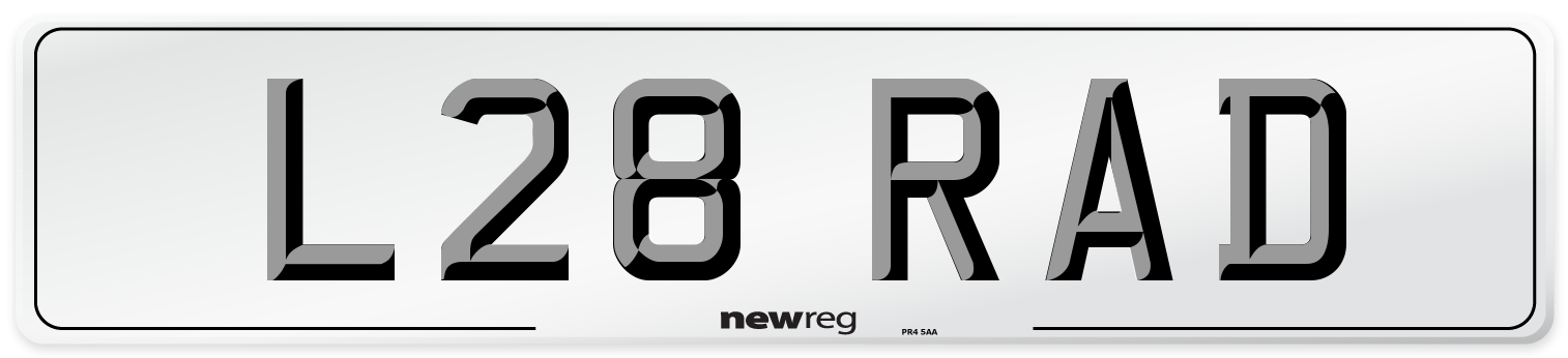 L28 RAD Number Plate from New Reg